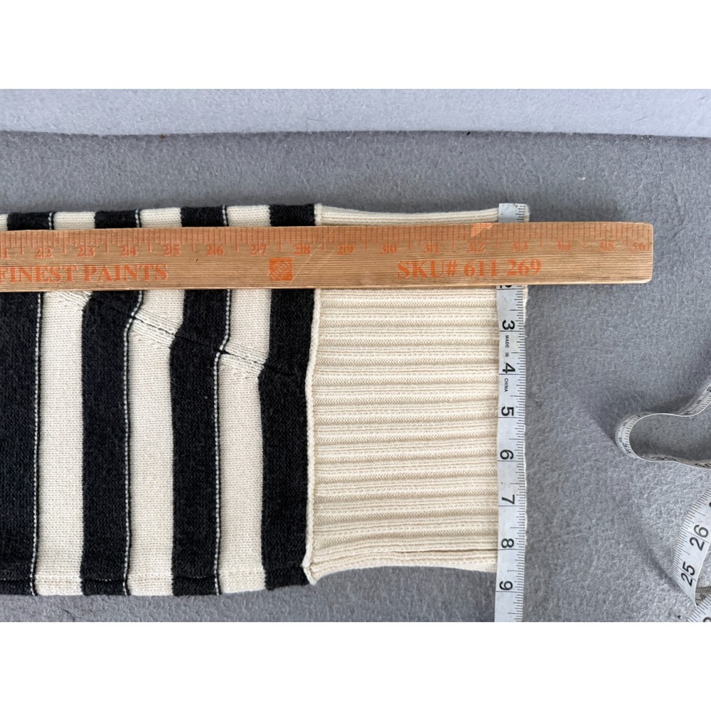 Anthropologie Maeve Chandler Sweater Womens XL Black Cream Boxy Minimalist Chic - Picture 8 of 14